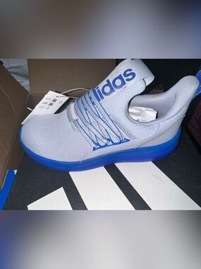 adidas Lite Racer Slip-On Sneaker in Light Gray and Blue